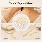 Confezione da 10 pezzi di catenelle di prolunga placcate in oro, resistenti allo scolorimento, per la creazione di collane e bracciali fai da te., S925 Heart-Shaped Charm, Crooked Heart S925, Smooth Unengraved Heart, Four-Leaf Clover Charm