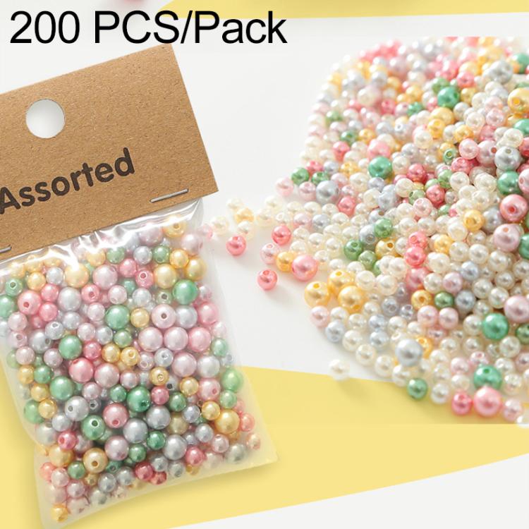 100 pezzi/confezione Perline colorate in plastica ABS per braccialetti fai da te, 6mm + 8mm Colorful, 6mm White, 6mm Colorful, 8mm Colorful