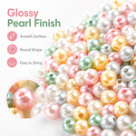 100 pezzi/confezione Perline colorate in plastica ABS per braccialetti fai da te, 6mm + 8mm Colorful, 6mm White, 6mm Colorful, 8mm Colorful