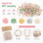 100 pezzi/confezione Perline colorate in plastica ABS per braccialetti fai da te, 6mm + 8mm Colorful, 6mm White, 6mm Colorful, 8mm Colorful