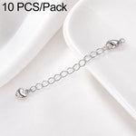 Confezione da 10 pezzi di catenelle di prolunga con moschettone in rame placcato oro per la creazione di collane e bracciali fai da te., 3D Heart, Crooked Heart Clasp S925