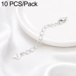 Confezione da 10 pezzi di catenelle di prolunga con moschettone in rame placcato oro per la creazione di collane e bracciali fai da te., 3D Heart, Crooked Heart Clasp S925