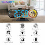 Orologio digitale da tavolo DS-3827LW con display a LED colorato e specchio elettronico.