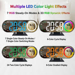 Orologio digitale da tavolo DS-3827LW con display a LED colorato e specchio elettronico.