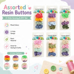 40 pezzi/confezione Bottoni in resina colorati a quattro fori con bordo stretto e largo per cucito fai da te di abbigliamento