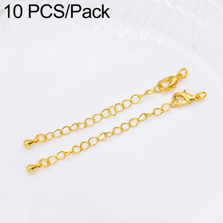 Confezione da 10 pezzi di catenelle di prolunga con moschettone in rame placcato oro per la creazione di collane e bracciali fai da te., 3D Rose Flower, 3D Round Head Water Drop, 3D Five-Pointed Star, Rippled Heart, Rippled Plum Blossom, Rippled Leaf  ...