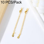 Confezione da 10 pezzi di catenelle di prolunga con moschettone in rame placcato oro per la creazione di collane e bracciali fai da te., 3D Rose Flower, 3D Round Head Water Drop, 3D Five-Pointed Star, Rippled Heart, Rippled Plum Blossom, Rippled Leaf  ...