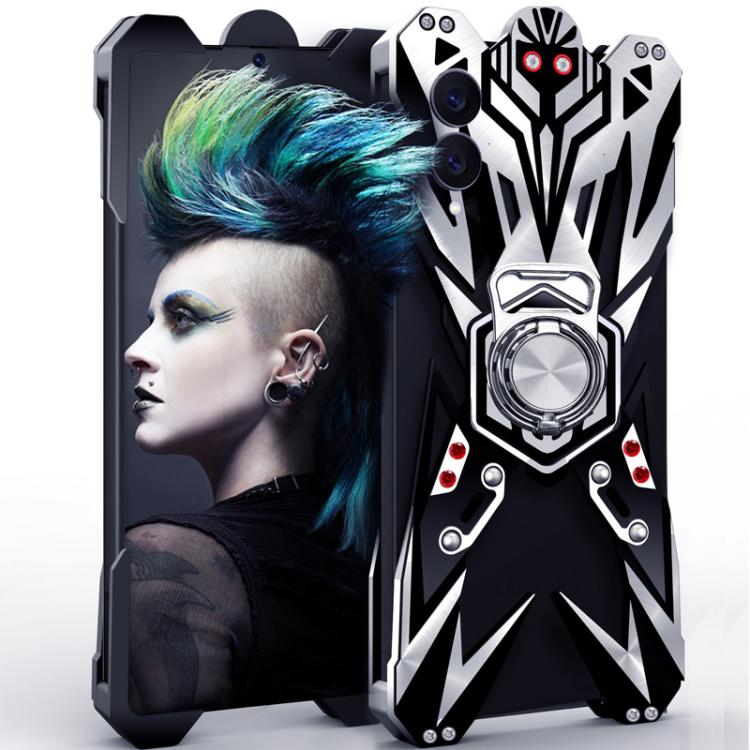 Custodia per telefono cava in lega di alluminio con design Mecha e supporto girevole., For Galaxy S26+ 5G, For Galaxy S26 Ultra 5G, For Galaxy S26 5G, For Galaxy S25 FE 5G, For Galaxy S25 Edge 5G, For Galaxy S25 5G, For Galaxy S25+ 5G                  ...