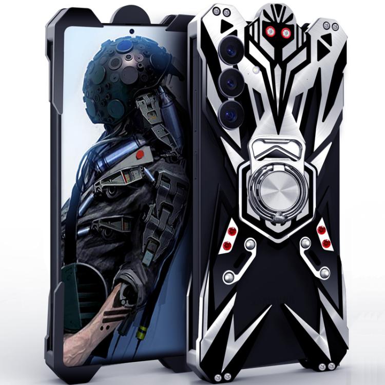 Custodia per telefono cava in lega di alluminio con design Mecha e supporto girevole., For Galaxy S26+ 5G, For Galaxy S26 Ultra 5G, For Galaxy S26 5G, For Galaxy S25 FE 5G, For Galaxy S25 Edge 5G, For Galaxy S25 5G, For Galaxy S25+ 5G                  ...