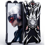 Custodia per telefono cava in lega di alluminio con design Mecha e supporto girevole., For Galaxy S26+ 5G, For Galaxy S26 Ultra 5G, For Galaxy S26 5G, For Galaxy S25 FE 5G, For Galaxy S25 Edge 5G, For Galaxy S25 5G, For Galaxy S25+ 5G                  ...