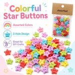 50 pezzi/confezione Bottoni a stella in resina di colori misti da 1,5 cm Kit fai da te per lavori creativi per bambini,