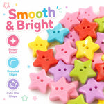 50 pezzi/confezione Bottoni a stella in resina di colori misti da 1,5 cm Kit fai da te per lavori creativi per bambini,