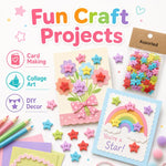 50 pezzi/confezione Bottoni a stella in resina di colori misti da 1,5 cm Kit fai da te per lavori creativi per bambini,
