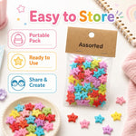 50 pezzi/confezione Bottoni a stella in resina di colori misti da 1,5 cm Kit fai da te per lavori creativi per bambini,