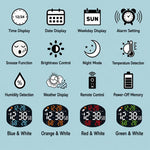 DS-3816L Orologio elettronico digitale multifunzione a LED con ampio schermo, visualizzazione meteo e telecomando