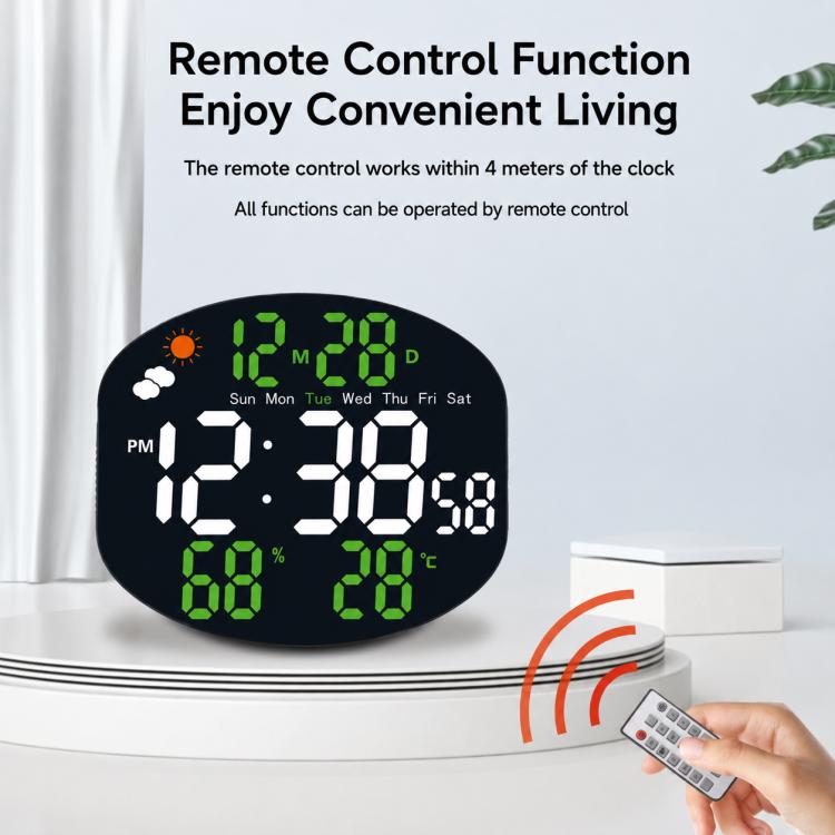 DS-3816L Orologio elettronico digitale multifunzione a LED con ampio schermo, visualizzazione meteo e telecomando