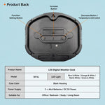 DS-3816L Orologio elettronico digitale multifunzione a LED con ampio schermo, visualizzazione meteo e telecomando