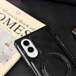 Custodia magnetica per telefono con albero centrale a molla e motivo Crazy Horse, For Galaxy Z Fold8 5G