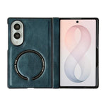 Custodia magnetica per telefono con albero centrale a molla e motivo Crazy Horse, For Galaxy Z Fold8 5G