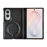 Custodia magnetica per telefono con albero centrale a molla e motivo Crazy Horse, For Galaxy Z Fold8 5G
