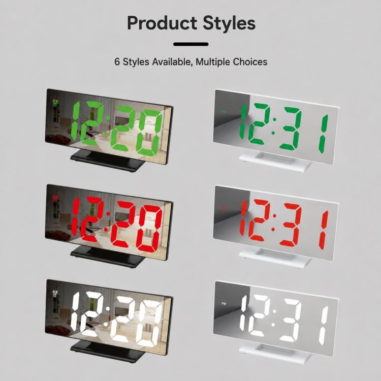 Orologio digitale elettronico con specchio a LED DS-3618L e ampio display.