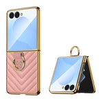 Custodia per telefono in pelle con anello in metallo serie Dream di VIETAO, For Galaxy Z Flip8 5G