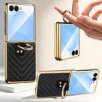 Custodia per telefono in pelle con anello in metallo serie Dream di VIETAO, For Galaxy Z Flip8 5G