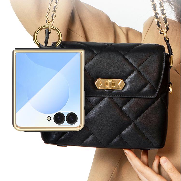 Custodia per telefono in pelle con anello in metallo serie Dream di VIETAO, For Galaxy Z Flip8 5G