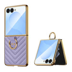 Custodia per telefono in pelle con anello in metallo serie Dream di VIETAO, For Galaxy Z Flip8 5G