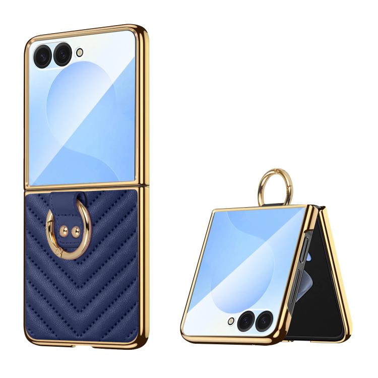 Custodia per telefono in pelle con anello in metallo serie Dream di VIETAO, For Galaxy Z Flip8 5G