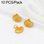 Confezione da 10 mini ciondoli placcati in oro color sabbia con anelli per braccialetti fai da te e creazione di gioielli con perline, Round Bead 4mm, Lotus 8.8x5mm, Round Bead 5.9mm, Lotus Pod 9 x 6.7mm, Bell 8.7x7.4mm, Gold Ingot 11.5x10.3mm         ...