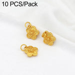 Confezione da 10 mini ciondoli placcati in oro color sabbia con anelli per braccialetti fai da te e creazione di gioielli con perline, Round Bead 4mm, Lotus 8.8x5mm, Round Bead 5.9mm, Lotus Pod 9 x 6.7mm, Bell 8.7x7.4mm, Gold Ingot 11.5x10.3mm         ...