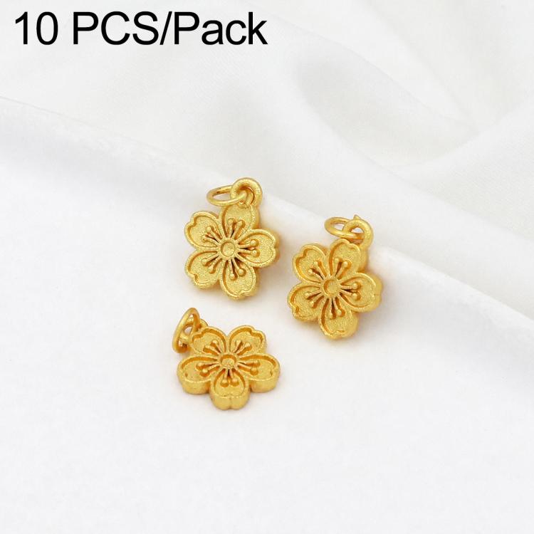 Confezione da 10 mini ciondoli placcati in oro color sabbia con anelli per braccialetti fai da te e creazione di gioielli con perline, Round Bead 4mm, Lotus 8.8x5mm, Round Bead 5.9mm, Lotus Pod 9 x 6.7mm, Bell 8.7x7.4mm, Gold Ingot 11.5x10.3mm         ...