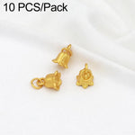 Confezione da 10 mini ciondoli placcati in oro color sabbia con anelli per braccialetti fai da te e creazione di gioielli con perline, Round Bead 4mm, Lotus 8.8x5mm, Round Bead 5.9mm, Lotus Pod 9 x 6.7mm, Bell 8.7x7.4mm, Gold Ingot 11.5x10.3mm         ...