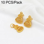 Confezione da 10 mini ciondoli placcati in oro color sabbia con anelli per braccialetti fai da te e creazione di gioielli con perline, Round Bead 4mm, Lotus 8.8x5mm, Round Bead 5.9mm, Lotus Pod 9 x 6.7mm, Bell 8.7x7.4mm, Gold Ingot 11.5x10.3mm         ...