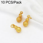 Confezione da 10 mini ciondoli placcati in oro color sabbia con anelli per braccialetti fai da te e creazione di gioielli con perline, Round Bead 4mm, Lotus 8.8x5mm, Round Bead 5.9mm, Lotus Pod 9 x 6.7mm, Bell 8.7x7.4mm, Gold Ingot 11.5x10.3mm         ...