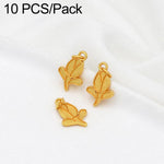 Confezione da 10 mini ciondoli placcati in oro color sabbia con anelli per braccialetti fai da te e creazione di gioielli con perline, Round Bead 4mm, Lotus 8.8x5mm, Round Bead 5.9mm, Lotus Pod 9 x 6.7mm, Bell 8.7x7.4mm, Gold Ingot 11.5x10.3mm         ...