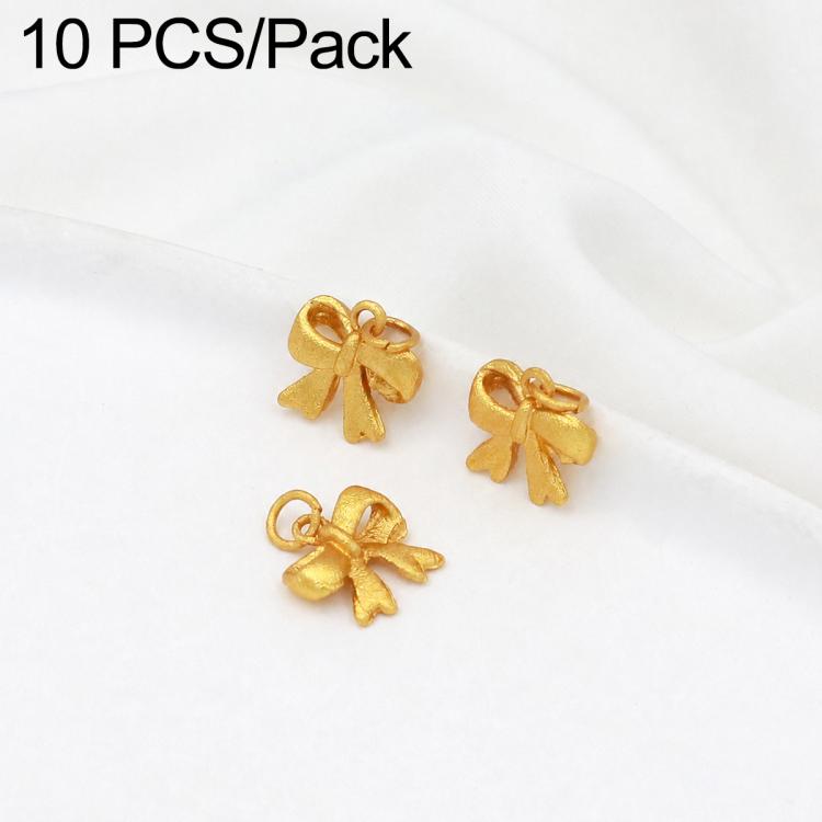 Confezione da 10 mini ciondoli placcati in oro color sabbia con anelli per braccialetti fai da te e creazione di gioielli con perline, Round Bead 4mm, Lotus 8.8x5mm, Round Bead 5.9mm, Lotus Pod 9 x 6.7mm, Bell 8.7x7.4mm, Gold Ingot 11.5x10.3mm         ...