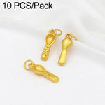 Confezione da 10 mini ciondoli placcati in oro color sabbia con anelli per braccialetti fai da te e creazione di gioielli con perline, Round Bead 4mm, Lotus 8.8x5mm, Round Bead 5.9mm, Lotus Pod 9 x 6.7mm, Bell 8.7x7.4mm, Gold Ingot 11.5x10.3mm         ...