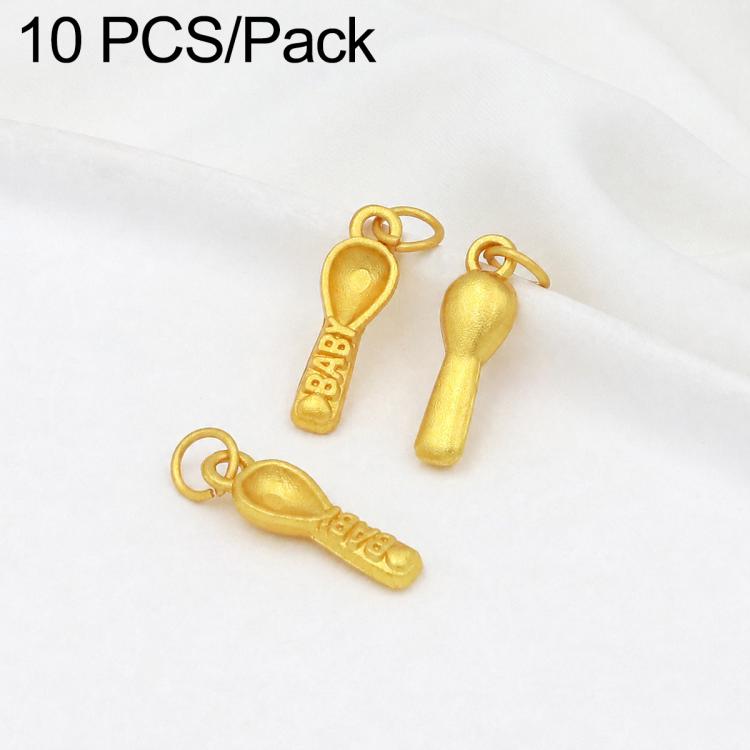 Confezione da 10 mini ciondoli placcati in oro color sabbia con anelli per braccialetti fai da te e creazione di gioielli con perline, Round Bead 4mm, Lotus 8.8x5mm, Round Bead 5.9mm, Lotus Pod 9 x 6.7mm, Bell 8.7x7.4mm, Gold Ingot 11.5x10.3mm         ...