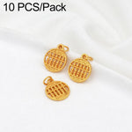 Confezione da 10 mini ciondoli placcati in oro color sabbia con anelli per braccialetti fai da te e creazione di gioielli con perline, Round Bead 4mm, Lotus 8.8x5mm, Round Bead 5.9mm, Lotus Pod 9 x 6.7mm, Bell 8.7x7.4mm, Gold Ingot 11.5x10.3mm         ...