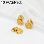 Confezione da 10 mini ciondoli placcati in oro color sabbia con anelli per braccialetti fai da te e creazione di gioielli con perline, Round Bead 4mm, Lotus 8.8x5mm, Round Bead 5.9mm, Lotus Pod 9 x 6.7mm, Bell 8.7x7.4mm, Gold Ingot 11.5x10.3mm         ...