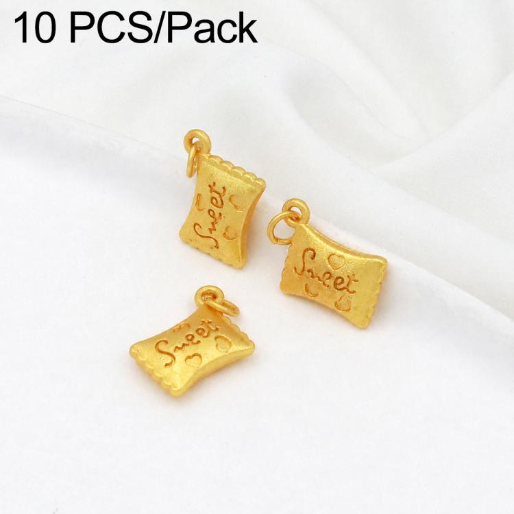 Confezione da 10 mini ciondoli placcati in oro color sabbia con anelli per braccialetti fai da te e creazione di gioielli con perline, Round Bead 4mm, Lotus 8.8x5mm, Round Bead 5.9mm, Lotus Pod 9 x 6.7mm, Bell 8.7x7.4mm, Gold Ingot 11.5x10.3mm         ...