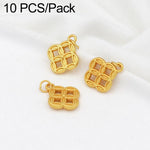 Confezione da 10 mini ciondoli placcati in oro color sabbia con anelli per braccialetti fai da te e creazione di gioielli con perline, Round Bead 4mm, Lotus 8.8x5mm, Round Bead 5.9mm, Lotus Pod 9 x 6.7mm, Bell 8.7x7.4mm, Gold Ingot 11.5x10.3mm         ...
