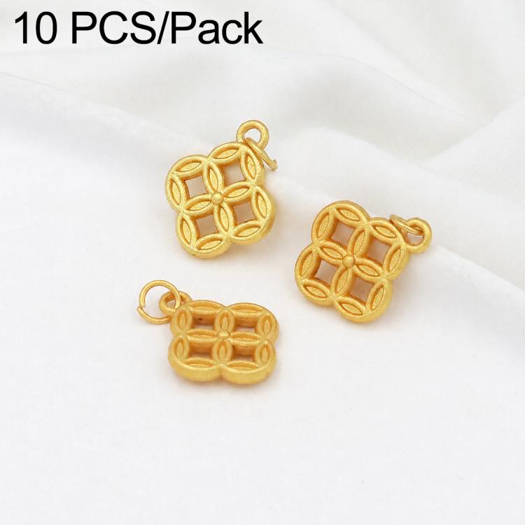 Confezione da 10 mini ciondoli placcati in oro color sabbia con anelli per braccialetti fai da te e creazione di gioielli con perline, Round Bead 4mm, Lotus 8.8x5mm, Round Bead 5.9mm, Lotus Pod 9 x 6.7mm, Bell 8.7x7.4mm, Gold Ingot 11.5x10.3mm         ...
