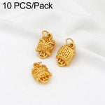Confezione da 10 mini ciondoli placcati in oro color sabbia con anelli per braccialetti fai da te e creazione di gioielli con perline, Lotus Seed Bud 12.3x6.9mm, Lion Head Coin 15.3x9.6mm, Bell 13.2x9.7mm, Dual Lily of Valley, Lotus Seedpod            ...