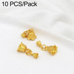 Confezione da 10 mini ciondoli placcati in oro color sabbia con anelli per braccialetti fai da te e creazione di gioielli con perline, Lotus Seed Bud 12.3x6.9mm, Lion Head Coin 15.3x9.6mm, Bell 13.2x9.7mm, Dual Lily of Valley, Lotus Seedpod            ...