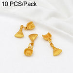 Confezione da 10 mini ciondoli placcati in oro color sabbia con anelli per braccialetti fai da te e creazione di gioielli con perline, Lotus Seed Bud 12.3x6.9mm, Lion Head Coin 15.3x9.6mm, Bell 13.2x9.7mm, Dual Lily of Valley, Lotus Seedpod            ...