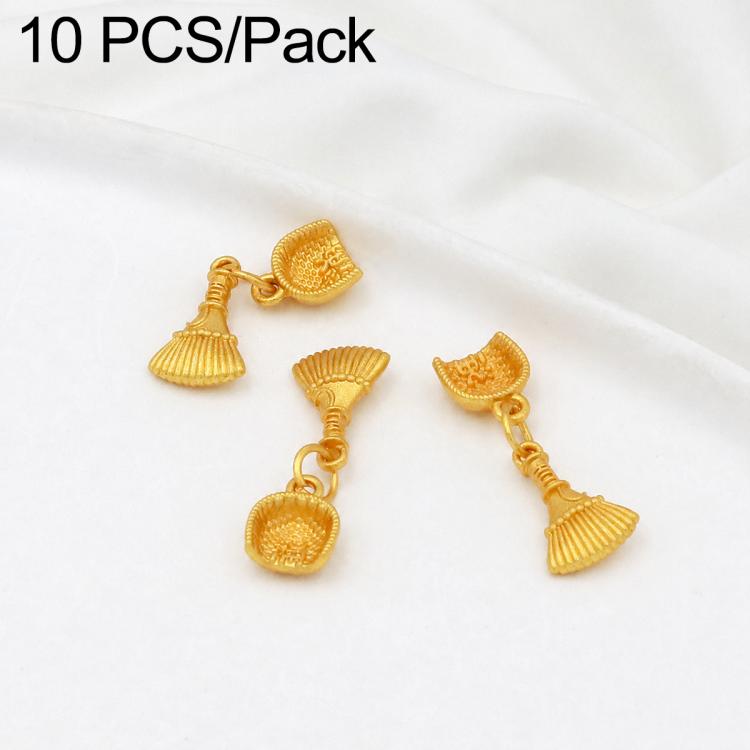Confezione da 10 mini ciondoli placcati in oro color sabbia con anelli per braccialetti fai da te e creazione di gioielli con perline, Lotus Seed Bud 12.3x6.9mm, Lion Head Coin 15.3x9.6mm, Bell 13.2x9.7mm, Dual Lily of Valley, Lotus Seedpod            ...