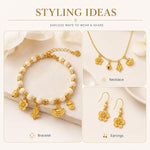 Confezione da 10 mini ciondoli placcati in oro color sabbia con anelli per braccialetti fai da te e creazione di gioielli con perline, Round Bead 4mm, Lotus 8.8x5mm, Round Bead 5.9mm, Lotus Pod 9 x 6.7mm, Bell 8.7x7.4mm, Gold Ingot 11.5x10.3mm         ...
